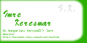 imre kercsmar business card